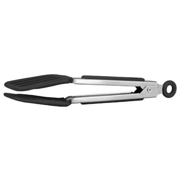 Tovolo Mini Silicone Turner Tongs: Black