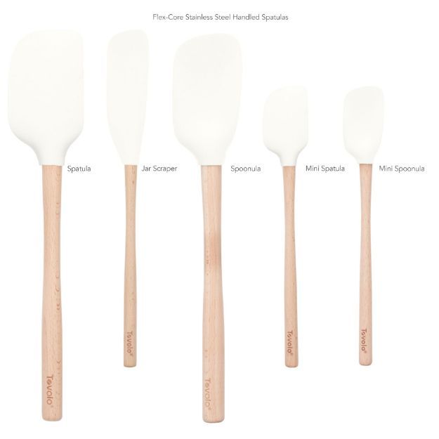 Tovolo Flex-Core Wood Handle Spatula Set (Set of 5): White