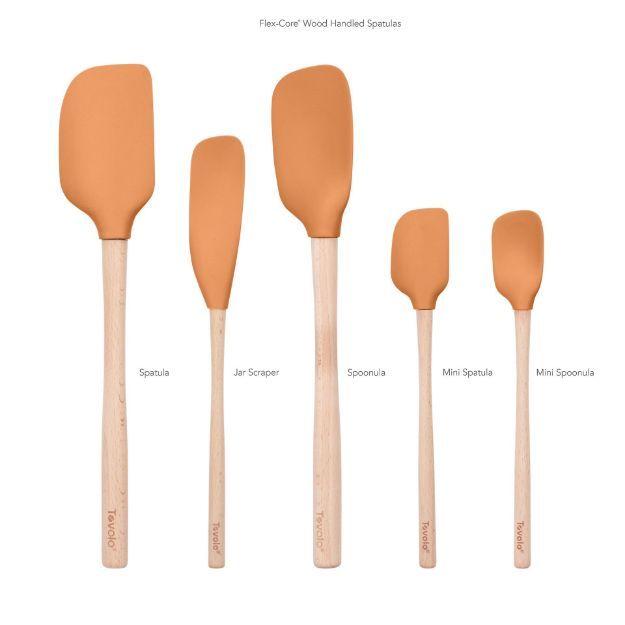 Tovolo Flex-Core Wood Handle Spatula Set (Set of 5): Apricot