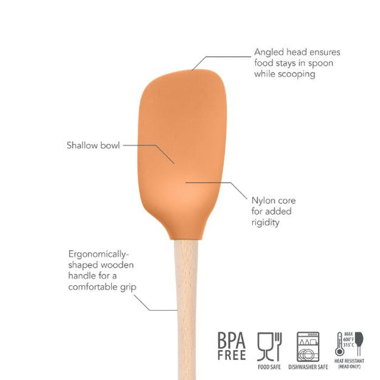 Tovolo Flex-Core Wood Handle Spoonula: Apricot