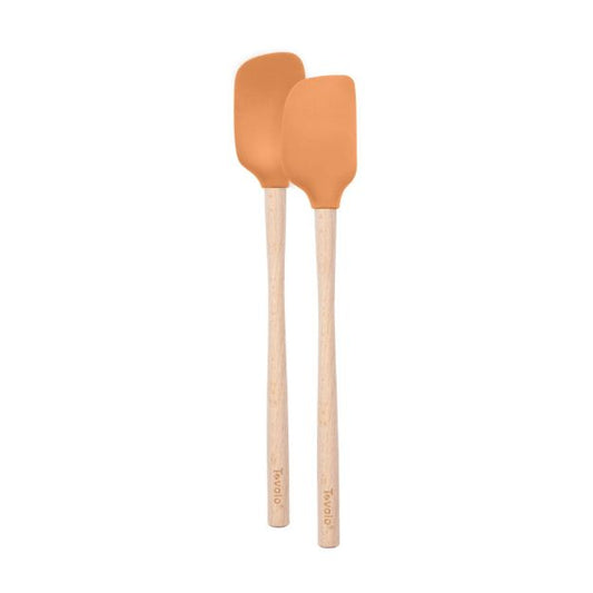 Tovolo Flex-Core Wood Handle Mini Spatula & Spoonula (Set of 2): Apricot