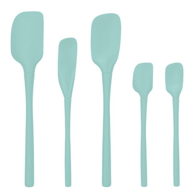 Tovolo Flex-Core All Silicone Spatula Set (Set of 5): Aqua