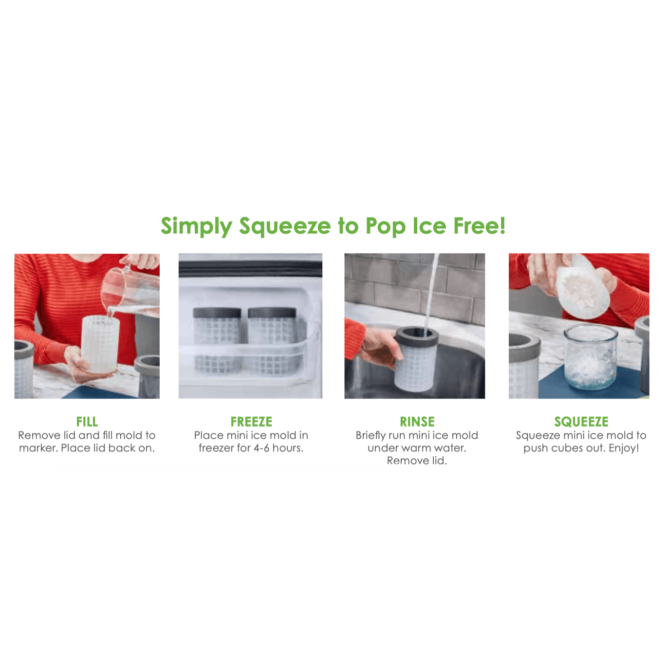 Tovolo Squeeze & Release Mini Ice Mold Set