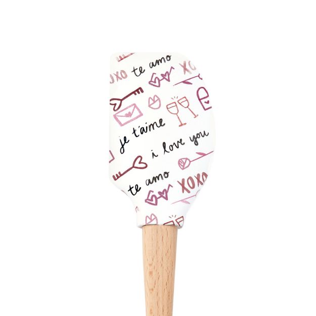 Tovolo Wood Handled Spatula: Love Script