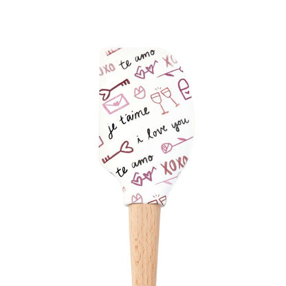 Tovolo Wood Handled Spatula: Love Script