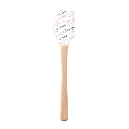 Tovolo Wood Handled Spatula: Love Script