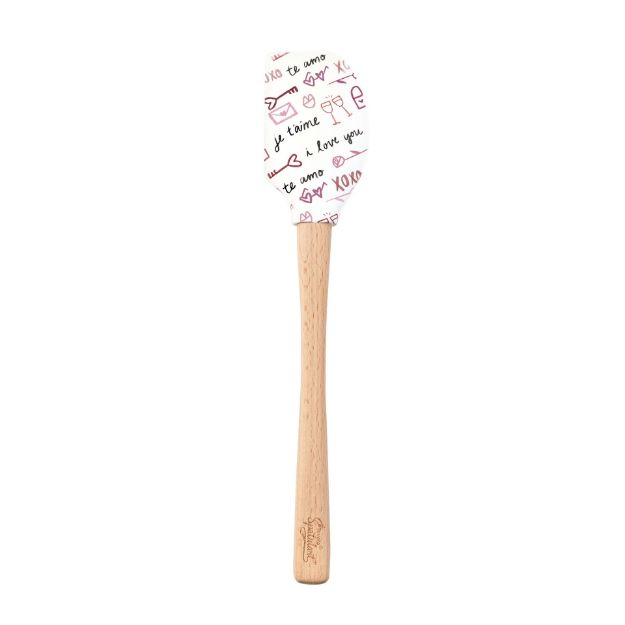 Tovolo Wood Handled Spatula: Love Script