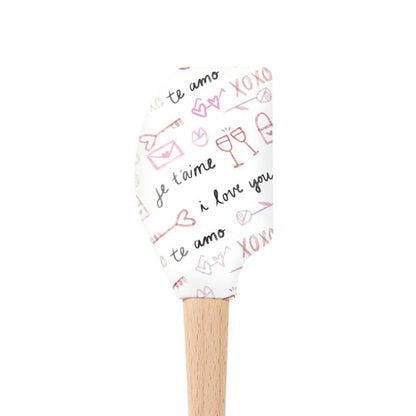 Tovolo Wood Handled Spatula: Love Script