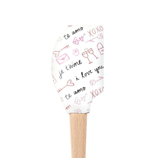 Tovolo Wood Handled Spatula: Love Script