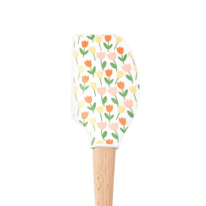 Tovolo Wood Handled Spatula: Tulip Garden