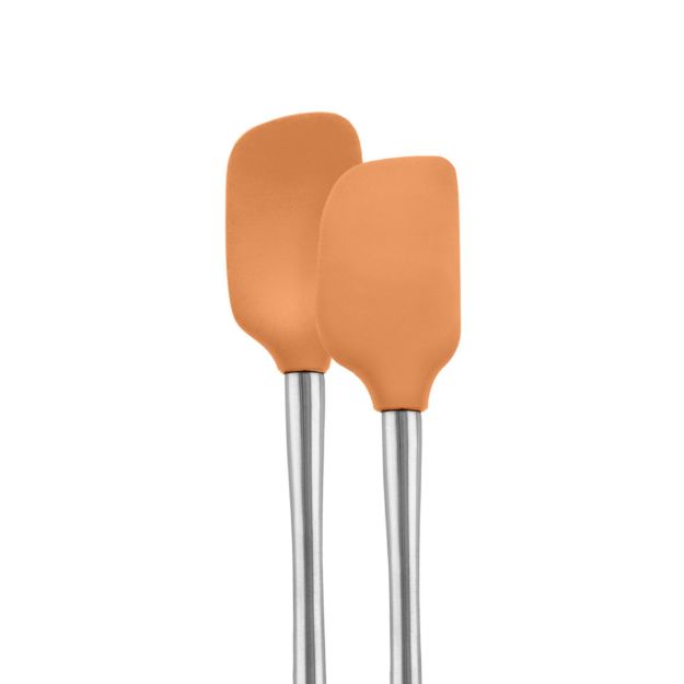 Tovolo Flex-Core Stainless Steel Handle Mini Spatula & Spoonula (Set of 2): Apricot