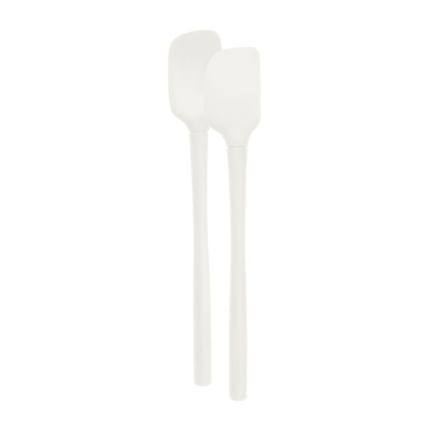 Tovolo Flex-Core All Silicone Mini Spatula & Spoonula (Set of 2): White