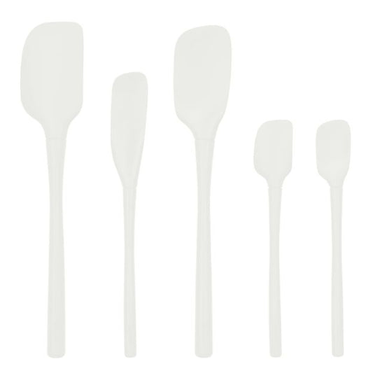 Tovolo Flex-Core All Silicone Spatula Set (Set of 5): White