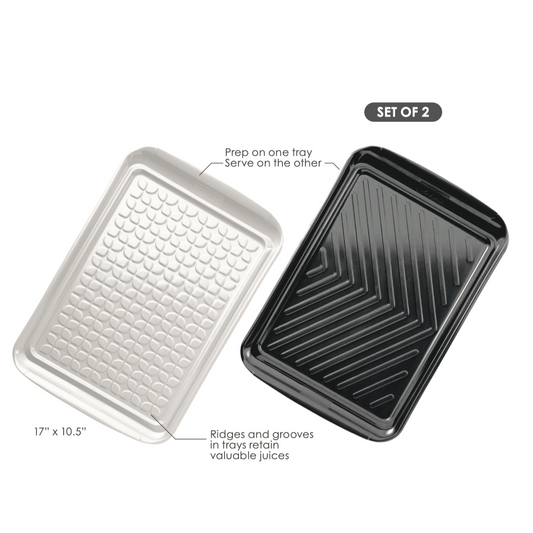 TOVOLO Prep & Serve BBQ Trays (Set of 2): Large