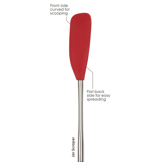 Tovolo Flex-Core Stainless Steel Handle Jar Scraper: Cayenne