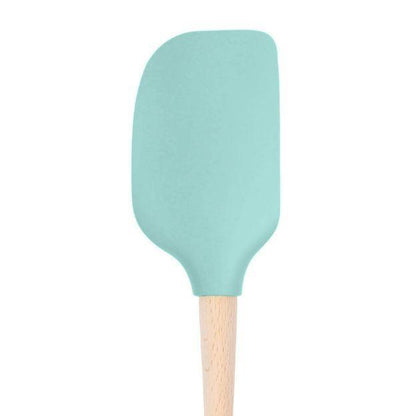 Tovolo Flex-Core Wood Handle Spatula: Aqua