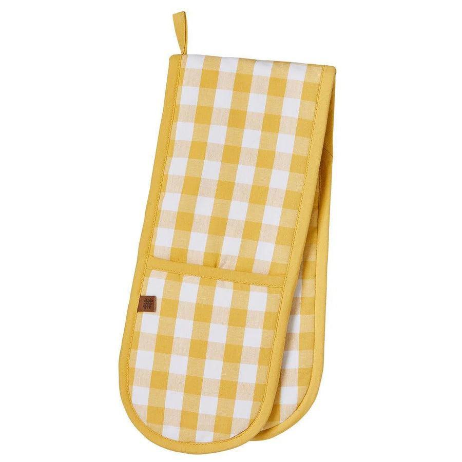 Ulster Weavers Double Glove: Gingham Yellow