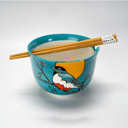 Urban Tokyo Noodle Bowl with Chopsticks: 18 oz, Robin