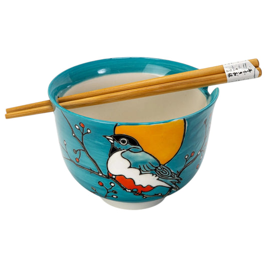 Urban Tokyo Noodle Bowl with Chopsticks: 18 oz, Robin