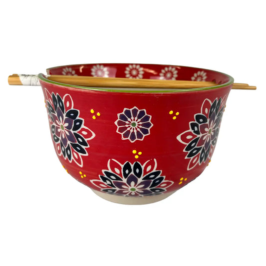 Urban Tokyo Noodle Bowl with Chopsticks: 24 oz, Chrystanthemum