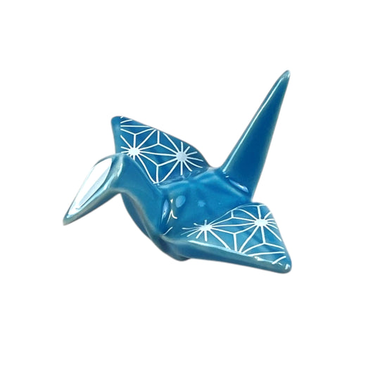 Urban Tokyo Porcelain Chopstick Rests: Origami Crane, Asanoha Blue
