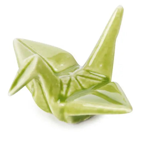 Urban Tokyo Porcelain Chopstick Rests: Origami Crane, Green