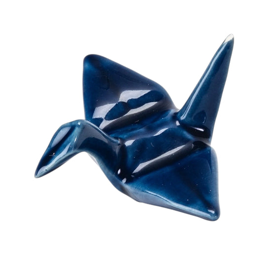 Urban Tokyo Porcelain Chopstick Rests: Origami Crane, Navy