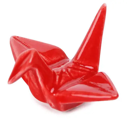 Urban Tokyo Porcelain Chopstick Rests: Origami Crane, Red