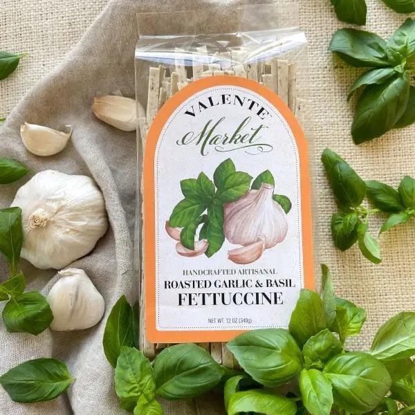 Valente Pasta: Roasted Garlic and Basil Fettuccine