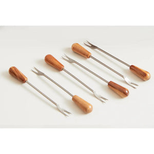 Verve Culture Italian Olivewood Appetizer Forks (Set of 6)