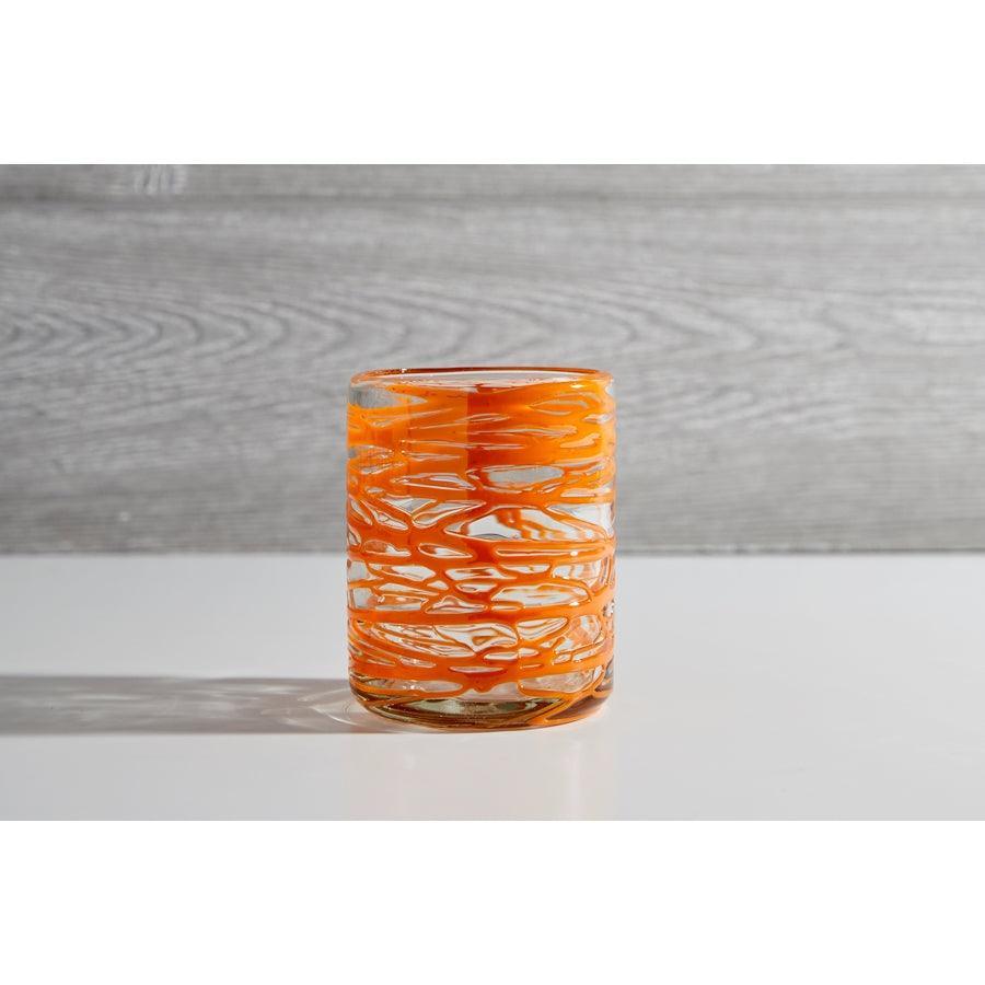 Verve Culture Handblown Glasses: Orange Swirl, Set of 4