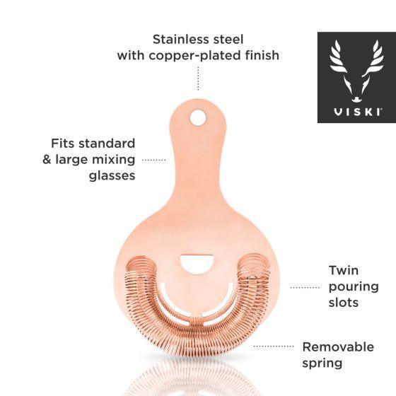 Viski Hawthorne Strainer: Copper