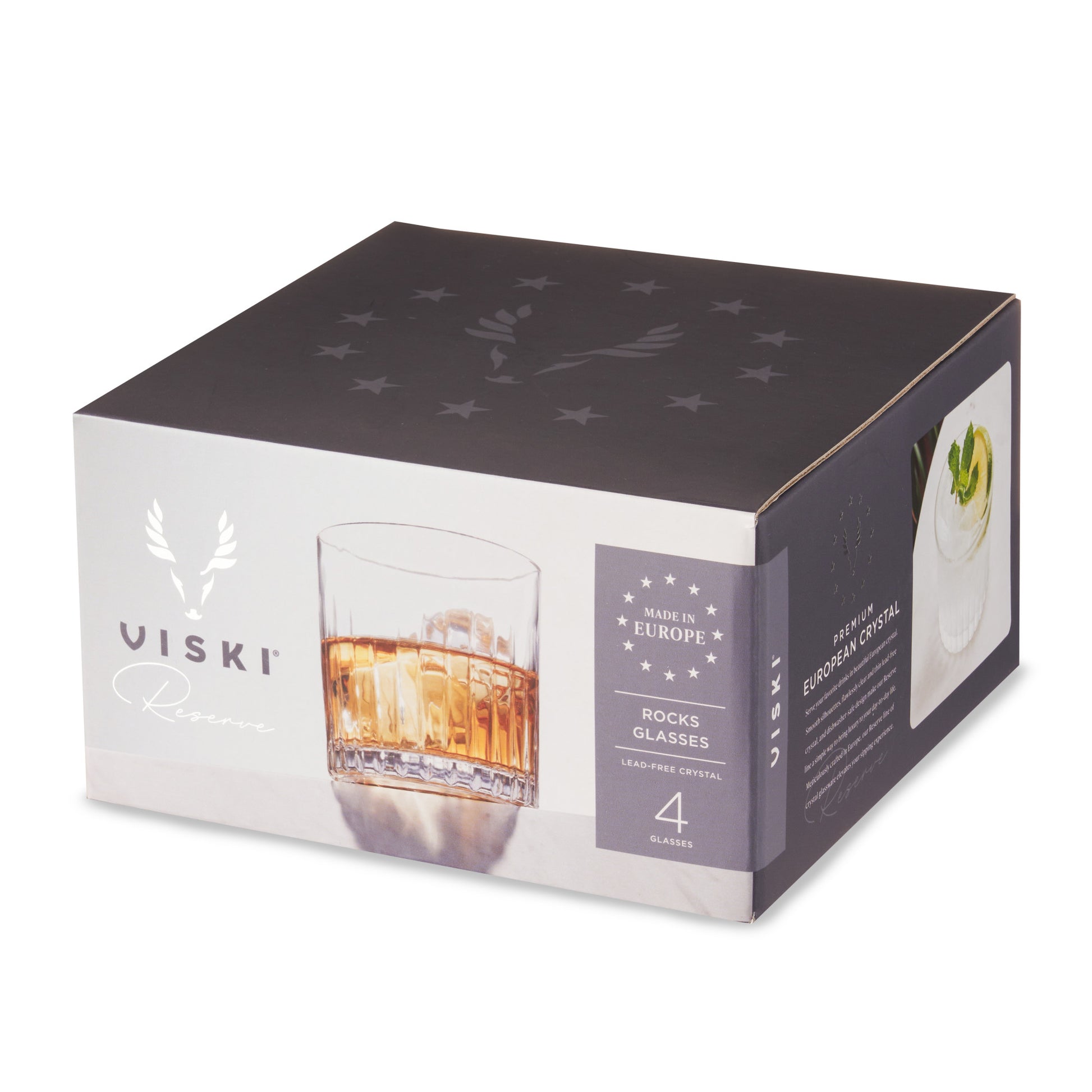 Viski Reserve Milo Glasses (Set of 4): Lowball / Rocks / DOF