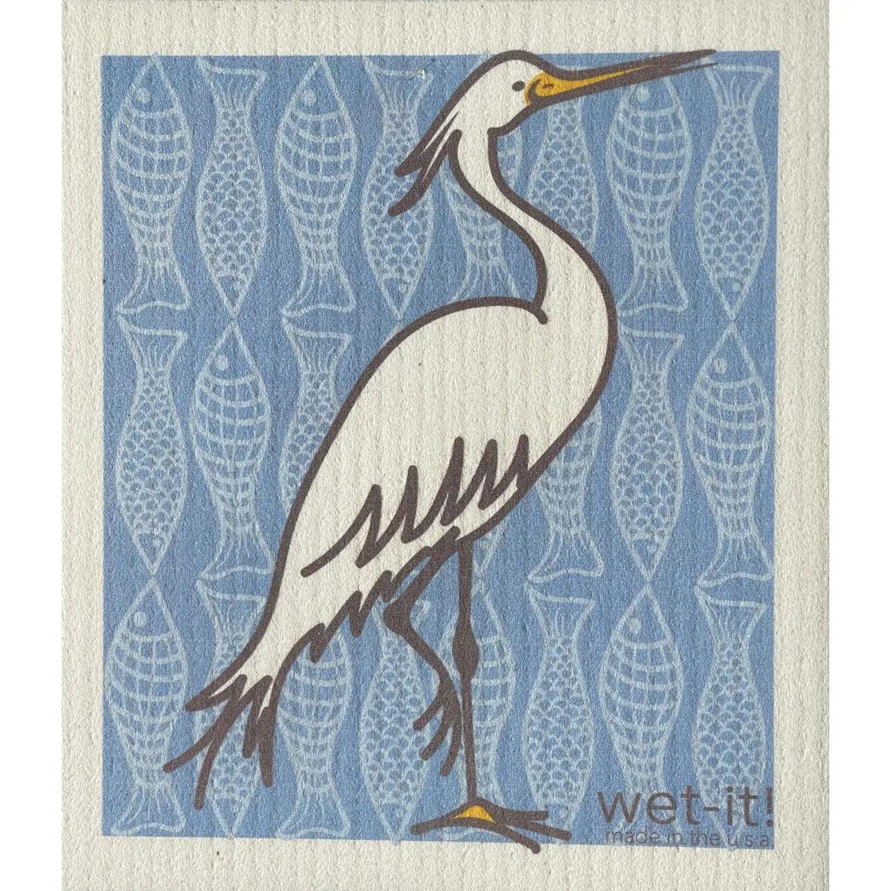 Wet-It! Swedish Dishcloth: Hungry Heron