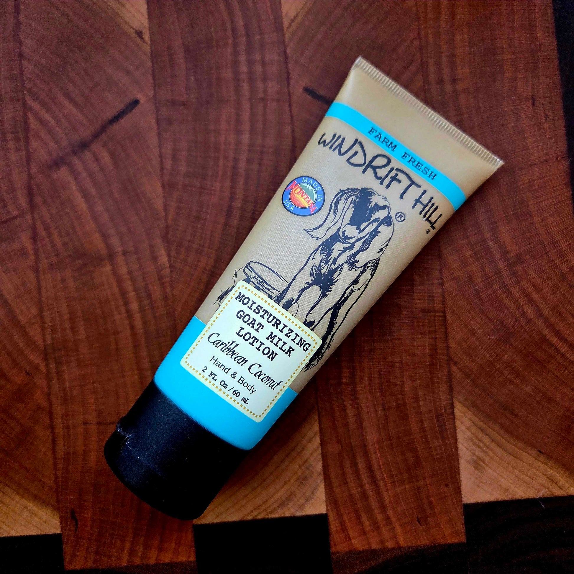 Windrift Hill Moisturizing Goat Milk Lotion, Caribbean Coconut, 2 FL Oz