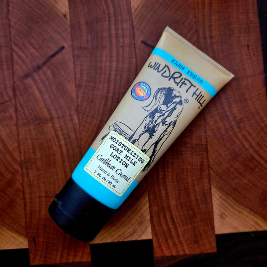 Windrift Hill Moisturizing Goat Milk Lotion, Caribbean Coconut, 2 FL Oz