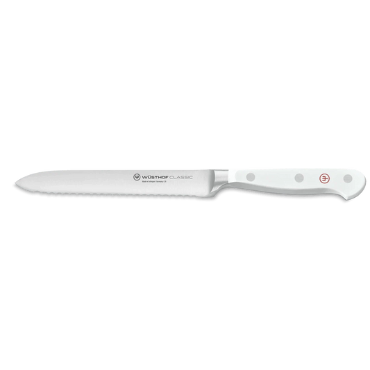 Wusthof Classic White 5" Serrated Utility Knife