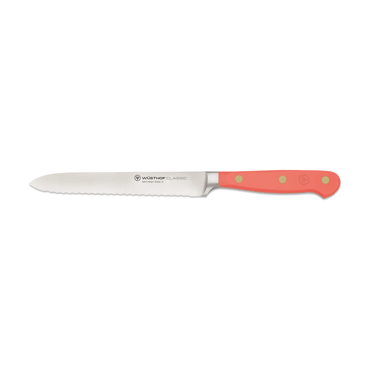 Wusthof Classic Coral Peach 5" Serrated Utility Knife