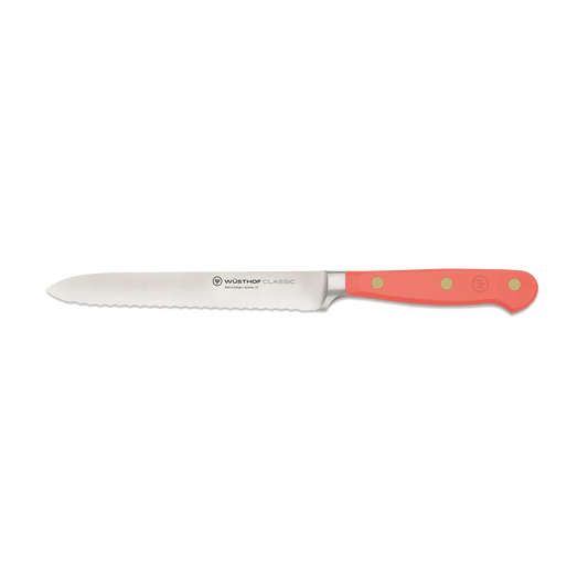 Wusthof Classic Coral Peach 5" Serrated Utility Knife