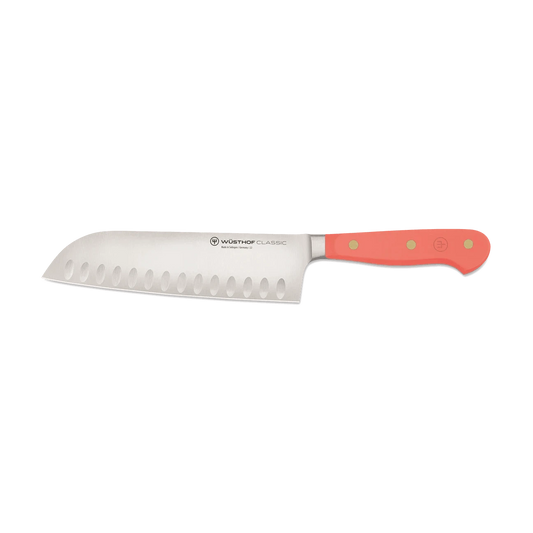 Wusthof Classic Coral Peach 7" Santoku, Hollow Edge