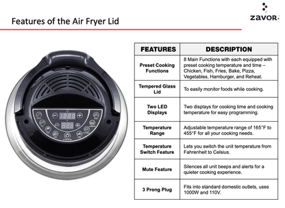 Zavor Air Fryer Lid