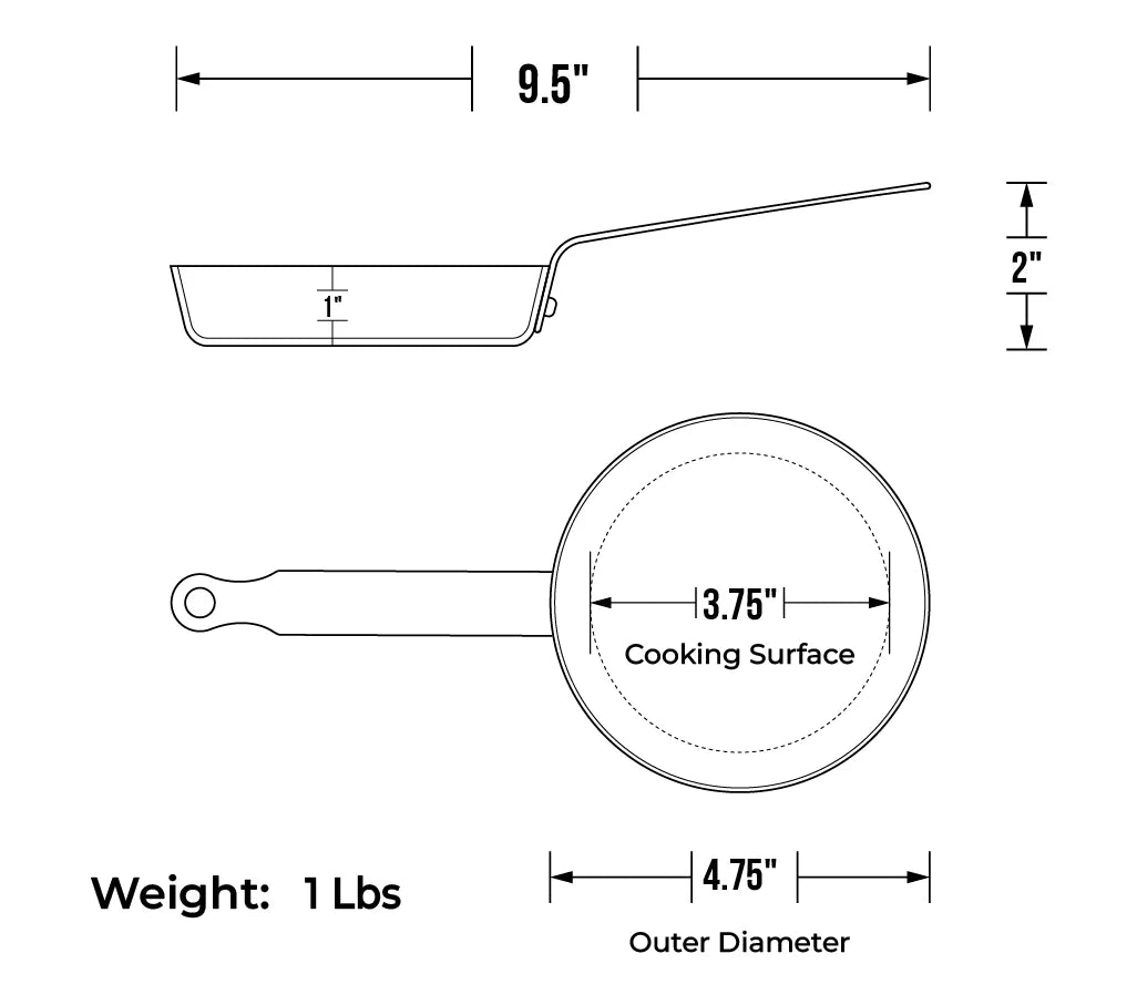 de Buyer Mineral B Element Carbon Steel Egg Pan: 4.75"