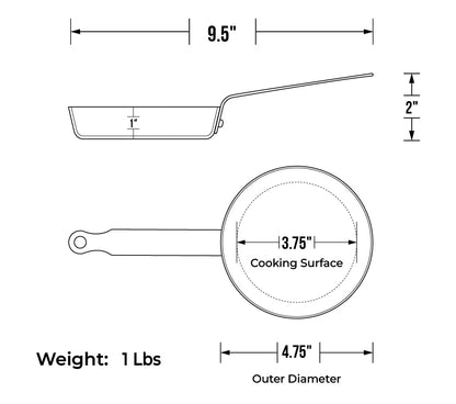 de Buyer Mineral B Element Carbon Steel Egg Pan: 4.75"