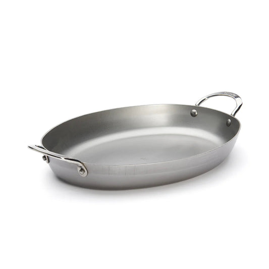 de Buyer MINERAL B Carbon Steel Oval Roasting Pan