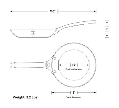 de Buyer MINERAL B PRO Carbon Steel Fry Pan:  8"