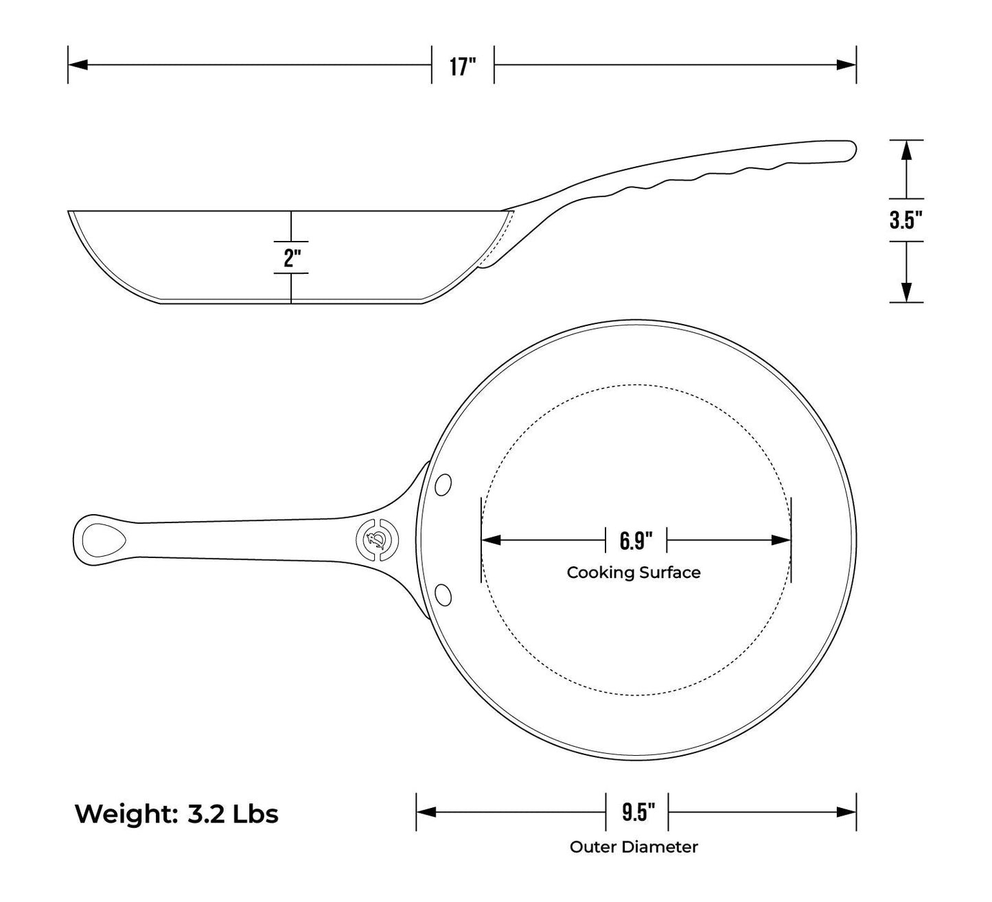 de Buyer MINERAL B PRO Carbon Steel Fry Pan:  9.5"