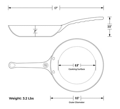 de Buyer MINERAL B PRO Carbon Steel Fry Pan:  9.5"