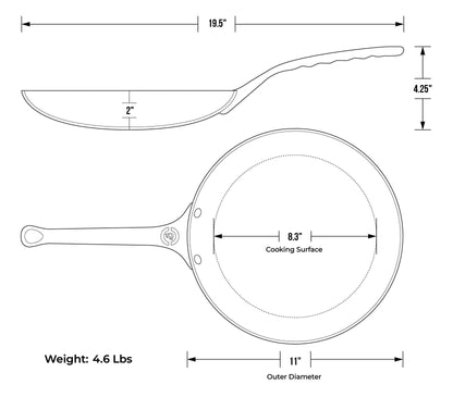 de Buyer MINERAL B PRO Carbon Steel Omelette Pan: 11"