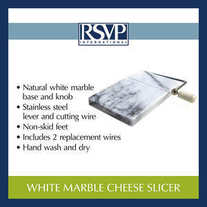 RSVP Marble Cheese Slicer: White