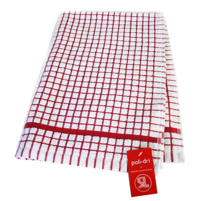 Samuel Lamont Poli-Dri Cotton Tea Towel: Red
